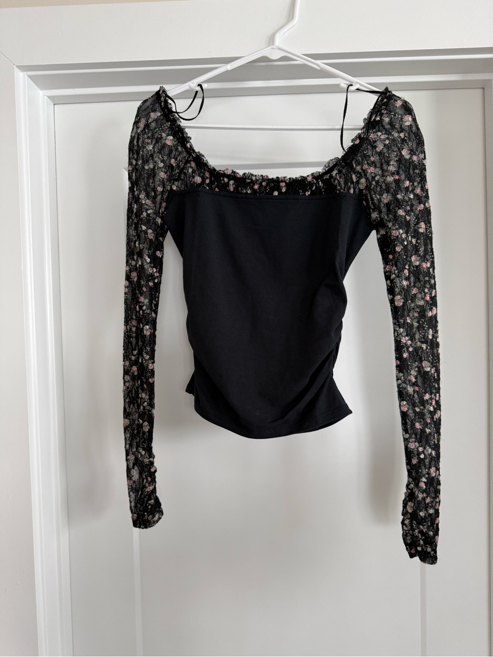 Free People Floral Lace-Sleeve Women’s Top Size XS